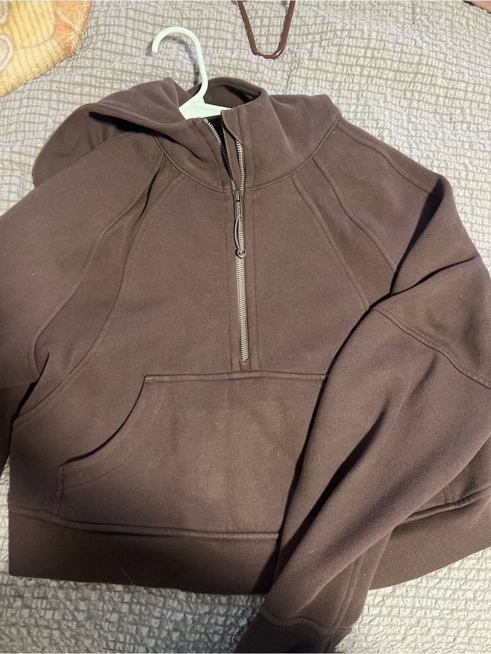 lululemon athletica women’s Half-Zip Hooded Sweatshirt - Chocolate Brown
